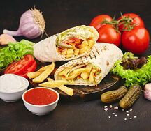 Шаурма Овощная с картофелем фри