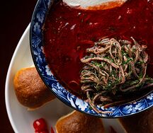 Борщ сибирский с рваным мясом