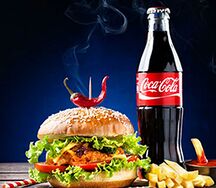 Комбо с гамбургером, картофелеми клой