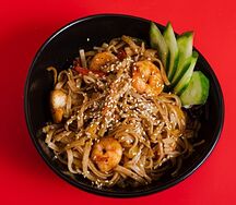 Лапша с креветками