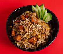 Лапша с лососем