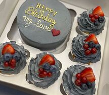 Бенто-торт и капкейки С днем рождения