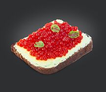 Тост с веган-икрой и маслом