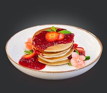 Малиново-йогуртовые веган-панкейки
