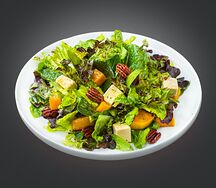 Салат с запеченной тыквой и веган сыром фета