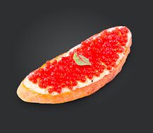 Тост с веган маслом и красной икрой на тартине