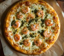 Пицца Креветки песто