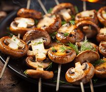 Грибы на мангале