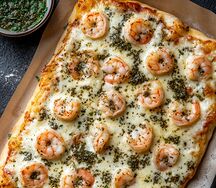 Римская пицца Креветки песто