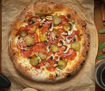 Пепперони и грибы