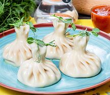 Хинкали с морепродуктами Том Ям острые