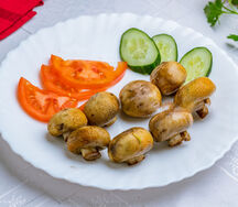 Грибы, запеченные на мангале на углях