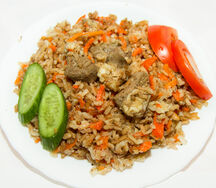 Плов из баранины и красного риса