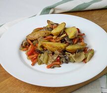 Овощи по-деревенски с грибами