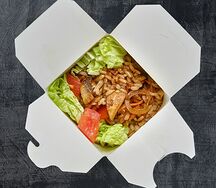 Жареный рис с грибами