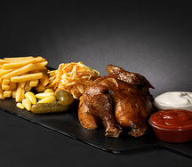 Половинка курочки и фри