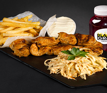 Комбо Гурмэ мясо гриль с картофелем фри и салатом Коул Слоу