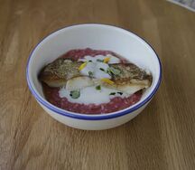 Овсяное ризо с палтусом