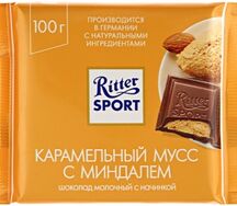 Ritter sport карамельный мусс с миндалем