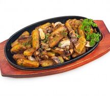 Картофель жареный с грибами vegan