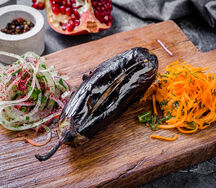 Шашлык из баклажанов с курдюком