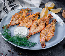 Креветки королевские на гриле