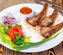 Шашлык из бараньей корейки