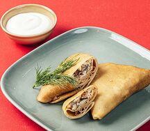 Блины с курицей и грибами