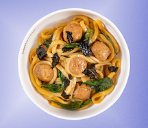 Лапша Удон с веганскими фрикадельками в кокосовом терияки