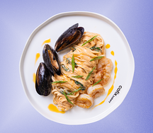 Удон с морепродуктами в соусе Том ям