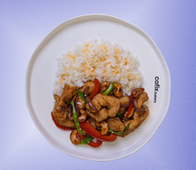 Стир-фрай из курицы с овощами и рисом