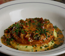 Котлета из кролика, велюте с грибами