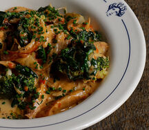 Фрикасе из кролика, полента