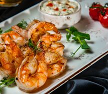 Тигровые креветки на гриле