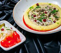 Бефстроганов с картофельным пюре