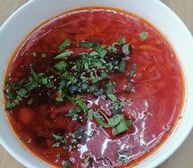 Борщ кубанский с телятиной