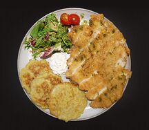 Хашбраун с куриным шницелем