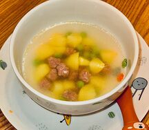 Супчик картофельный с фрикадельками из телятины