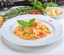 Ризотто с креветкой и спаржей