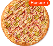 Мега пицца с беконом Большая Тонкое