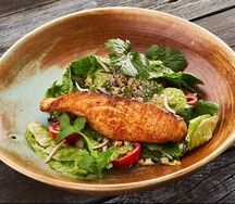 Цезаридзе с семгой на мангале