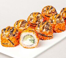 Ролл Шиитаке Краб с азиатским соусом
