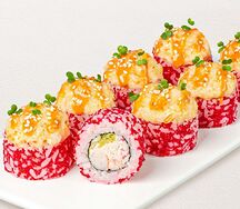 Шеф-ролл с лососем и креветкой
