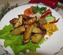 Картофельные дольки печеные по-хуторски
