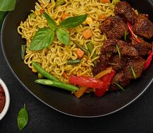 Лапша африканская с говядиной