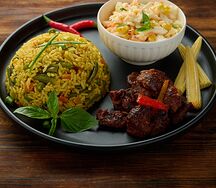 Жареный рис с говядиной