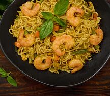 Лапша африканская с креветками