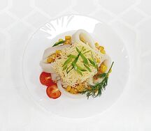 Кольца кальмаров с кукурузой и сыром