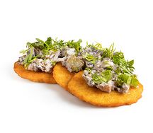 Драники с грибным жульеном 
