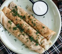 Блинчики с курицей и грибами